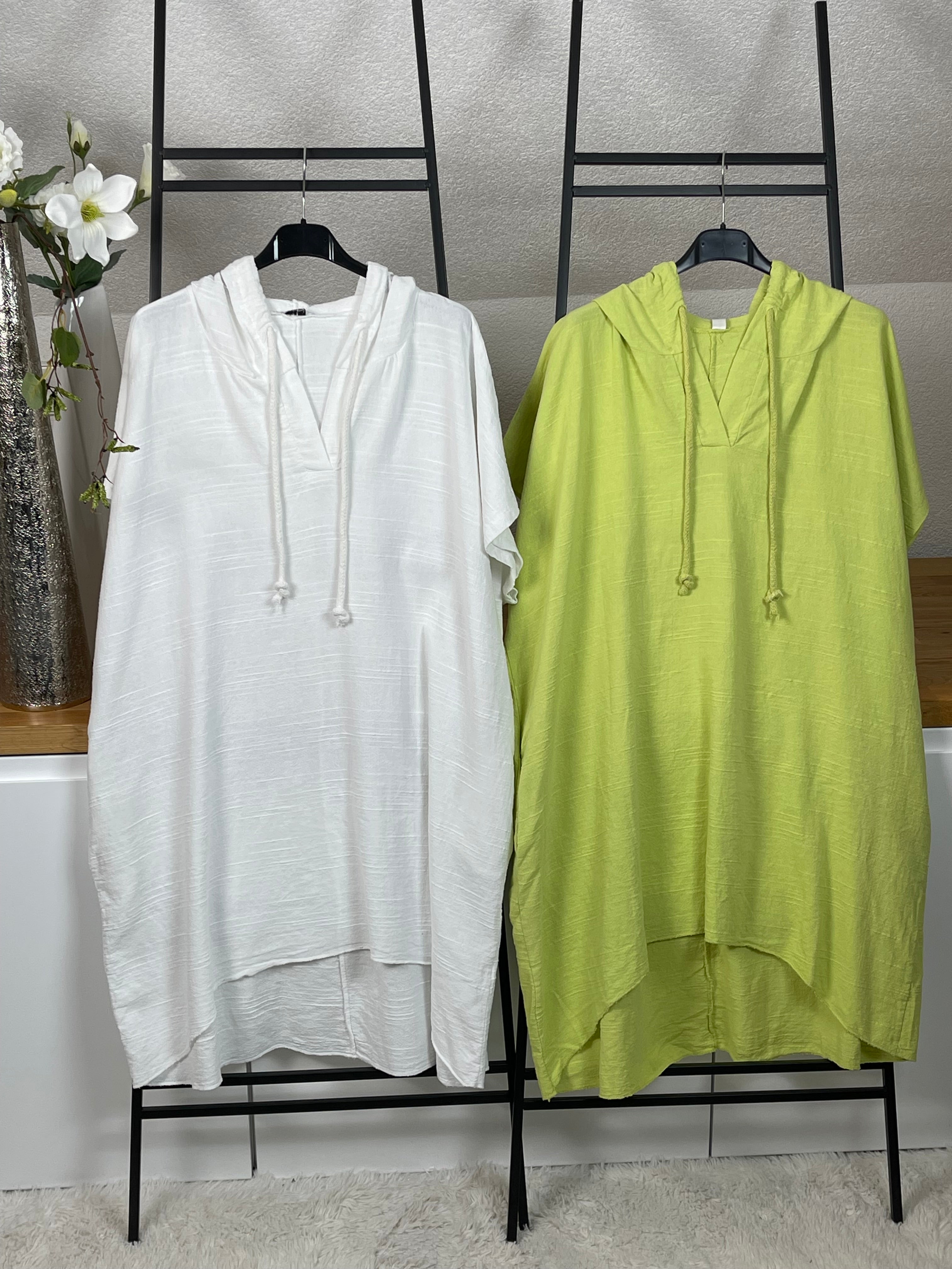 Tunika - Kleid „Lori“ mit Kapuze Einheitsgröße Gr. 38 - 46