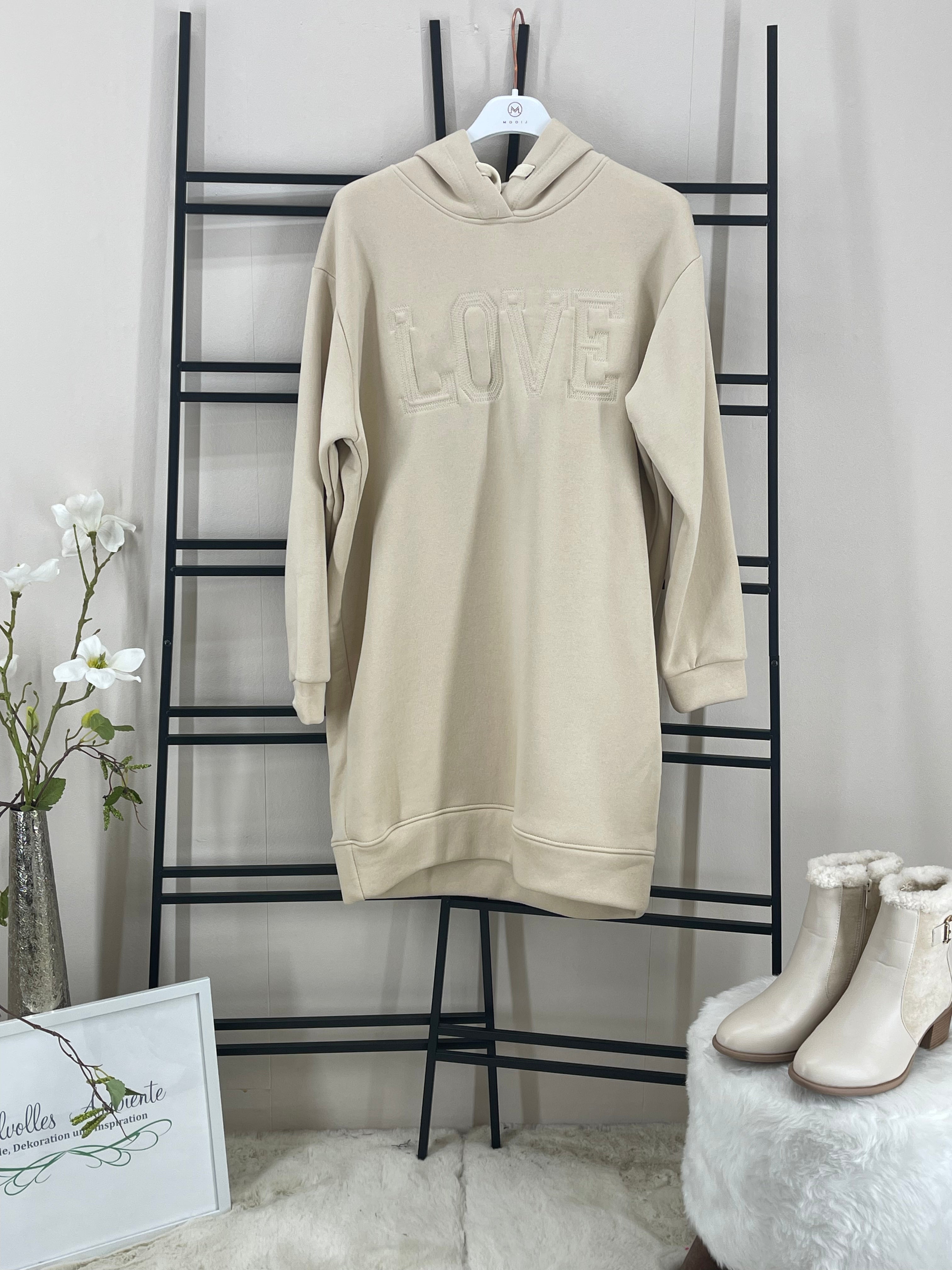 Hoodie - Kleid „Love“ Einheitsgrösse Gr. 36 - 42