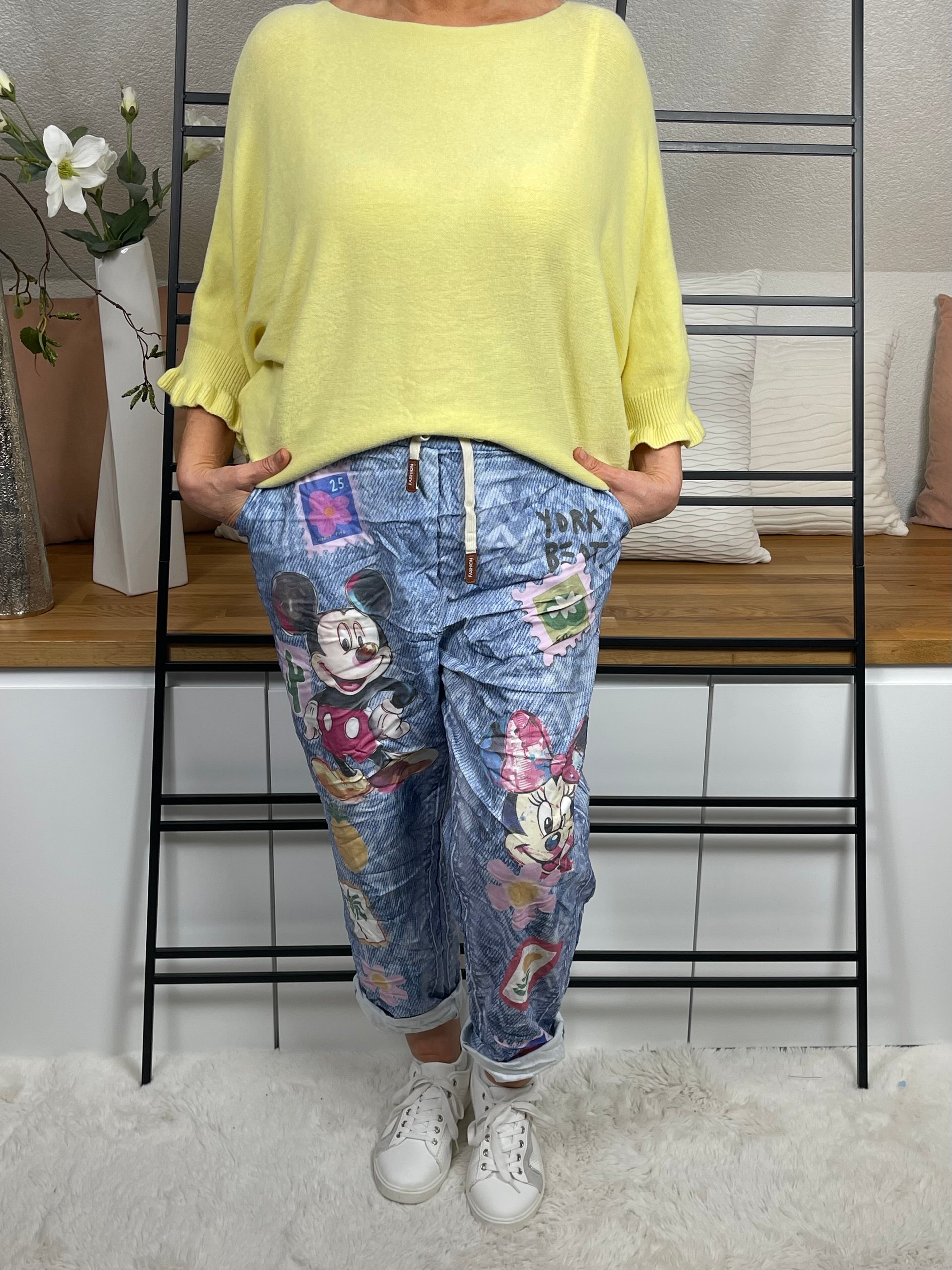 Damen - Jogpant „Mickey“ mit „Wow“ Effekt Einheitsgrösse Gr. 42/44 - 50 in 4 Varianten