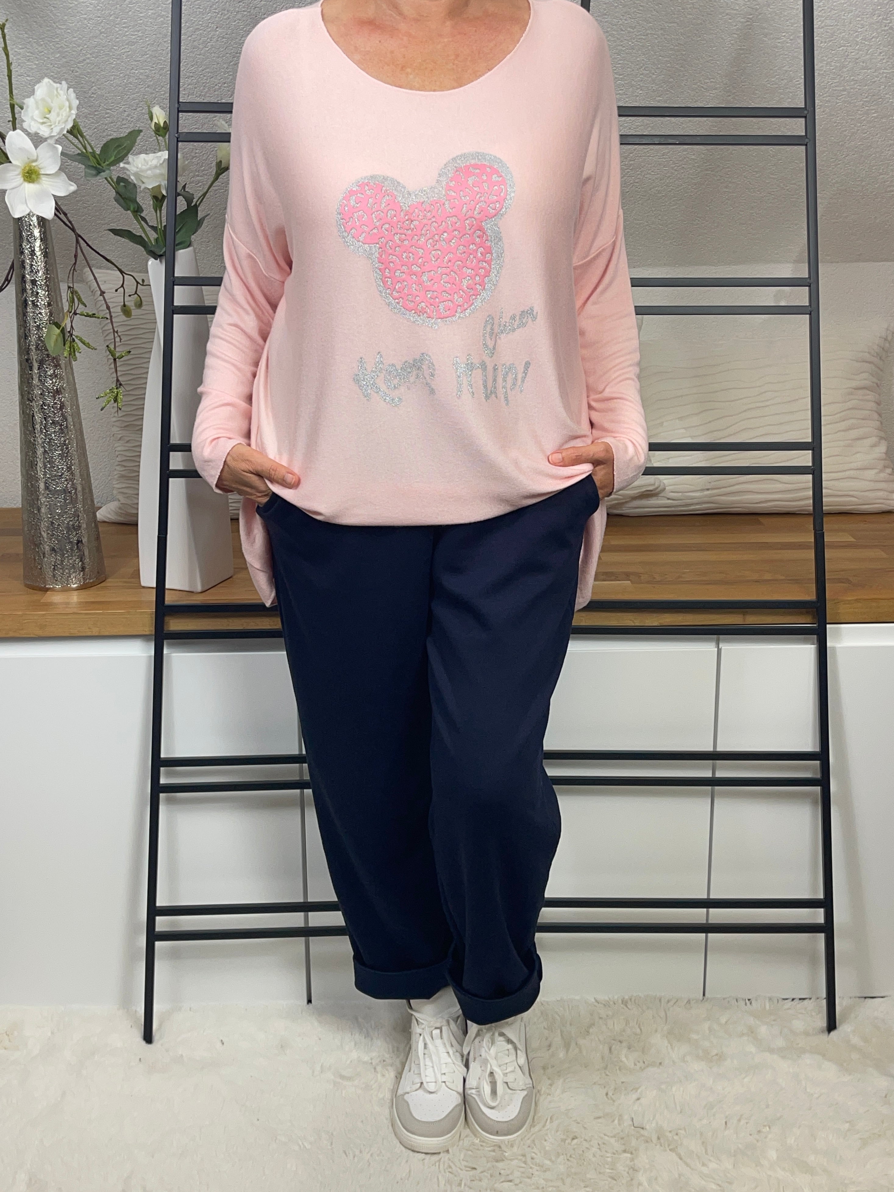 Damen -Feinstrick - Pullover „Mickey Mouse“ Einheitsgrösse Gr. 38 - 48 in 4 Farben