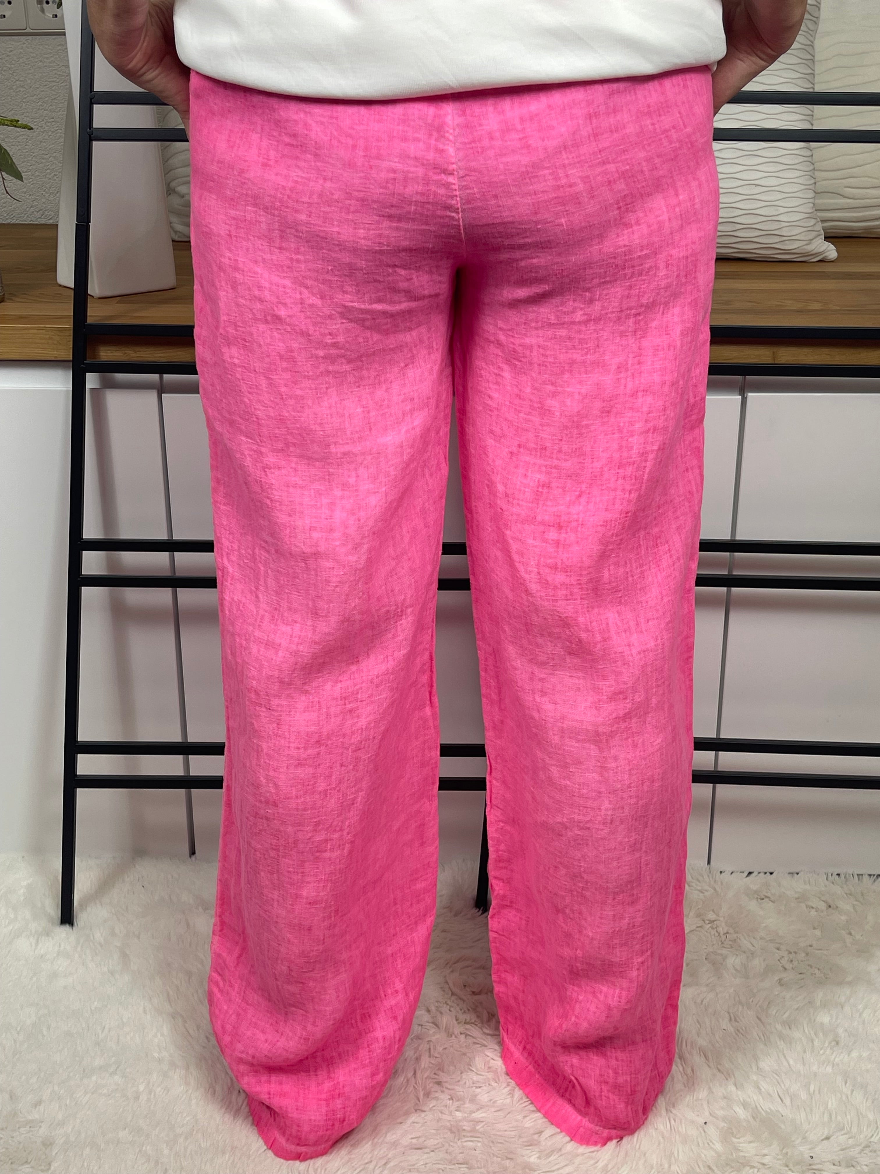 Damen - Marlene Leinenhose Einheitsgrösse Gr. 36 - 40 in pink