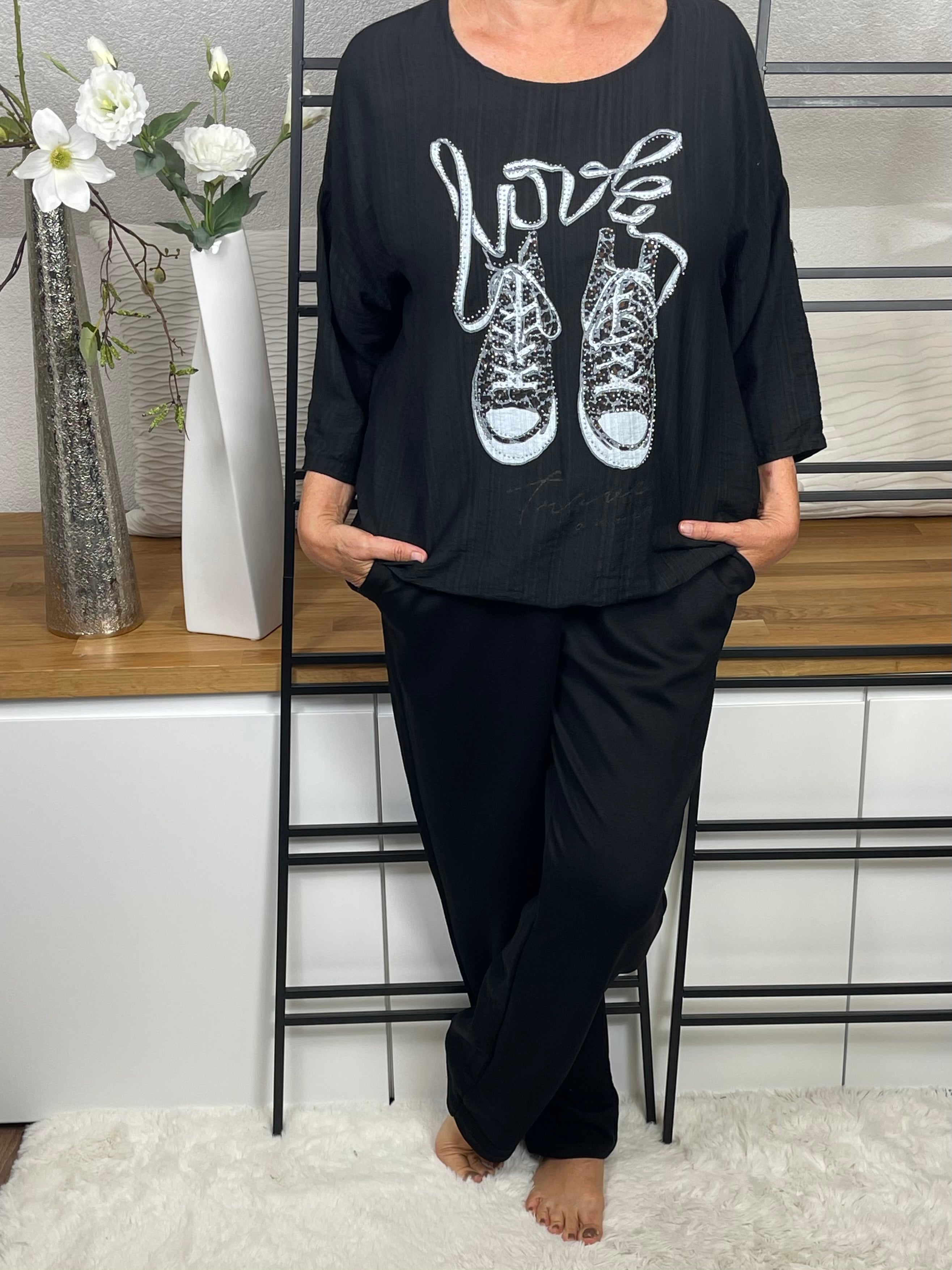 Damen Blusen - Shirt „Sneaker“ Einheitsgröße Gr. 38 - 44 in 3 Farben