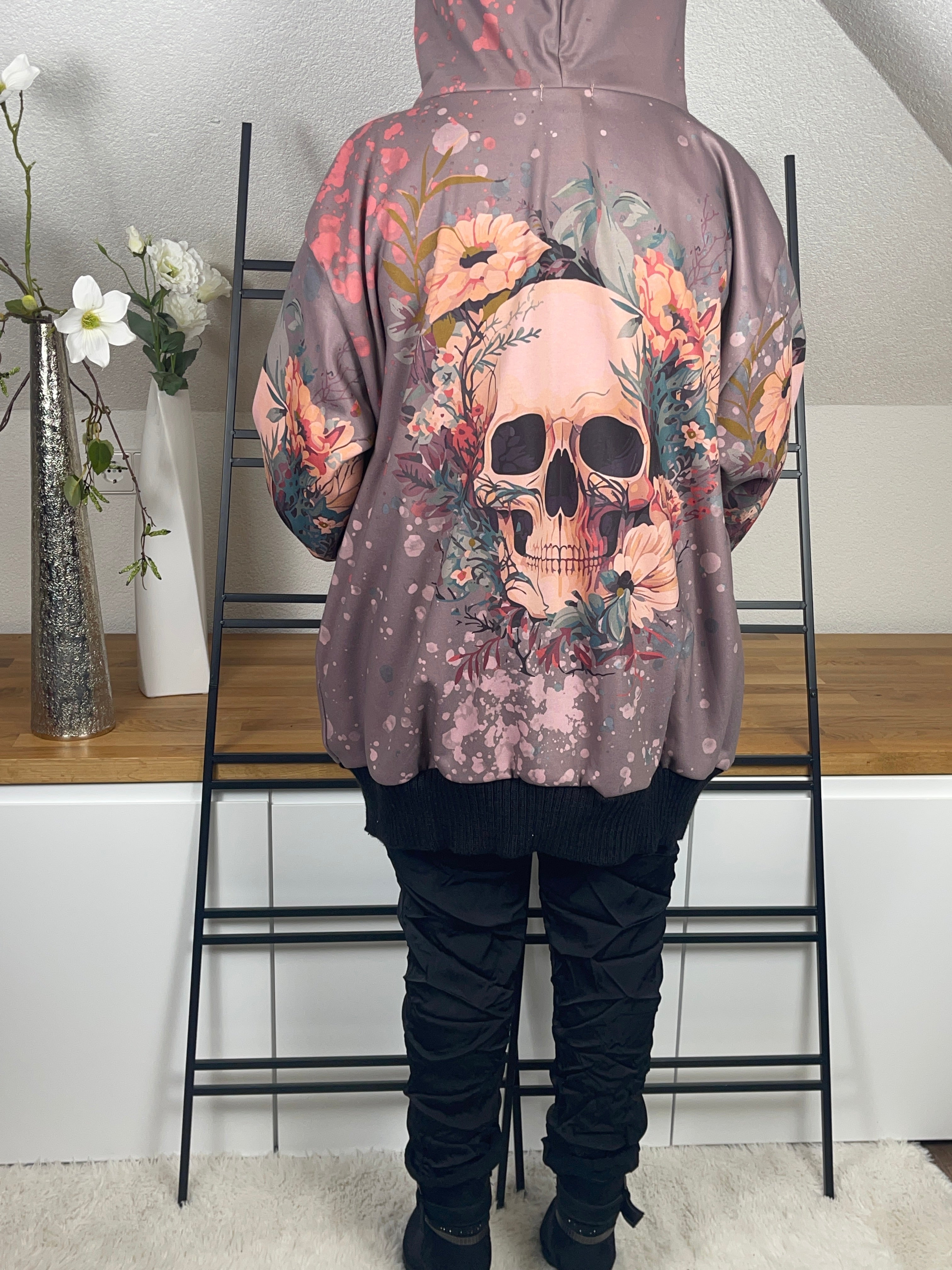 Damen - Softshelljacke „Skull“ in taupe - rose - bunt