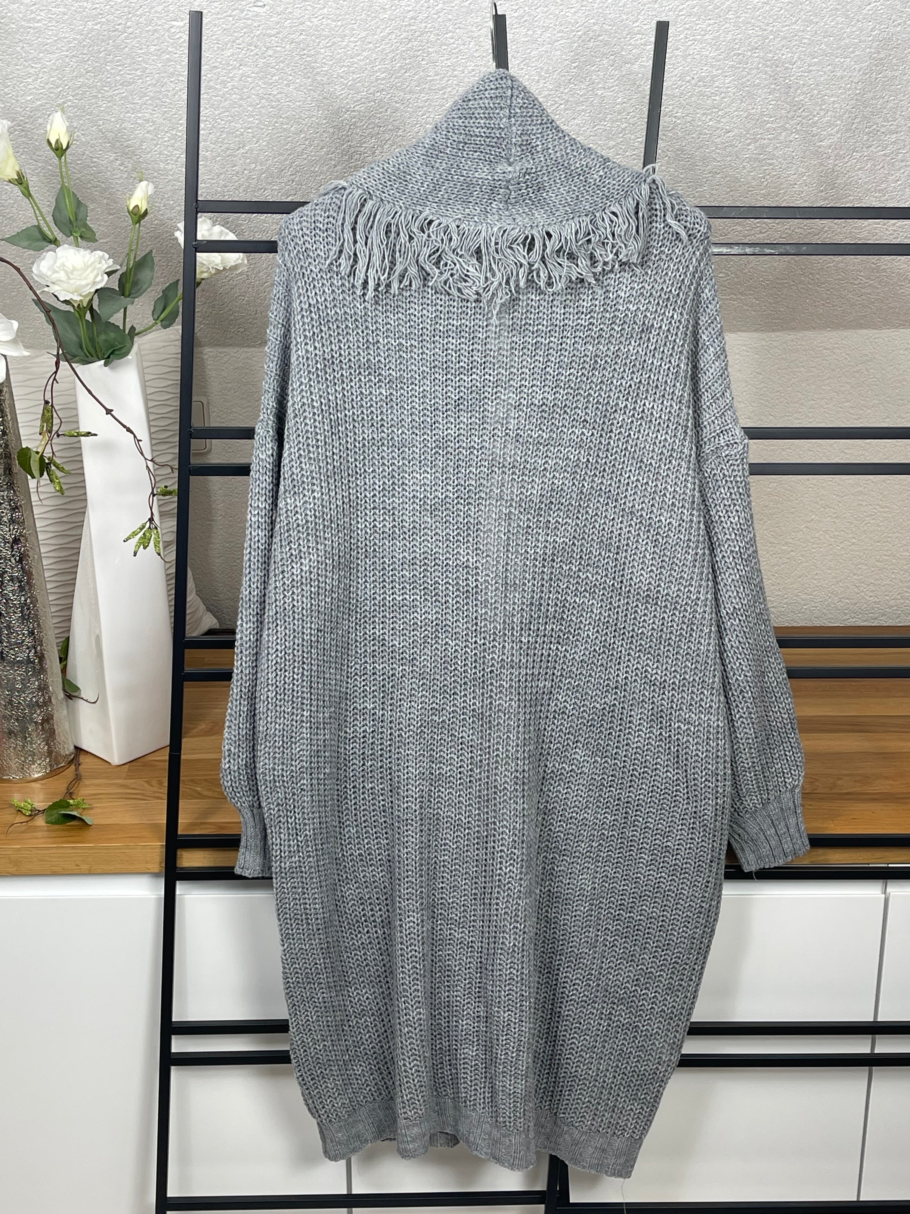 Damen Strickmantel mit Brosche Einheitsgrösse Gr. 38 - 48+ in 7 Farben