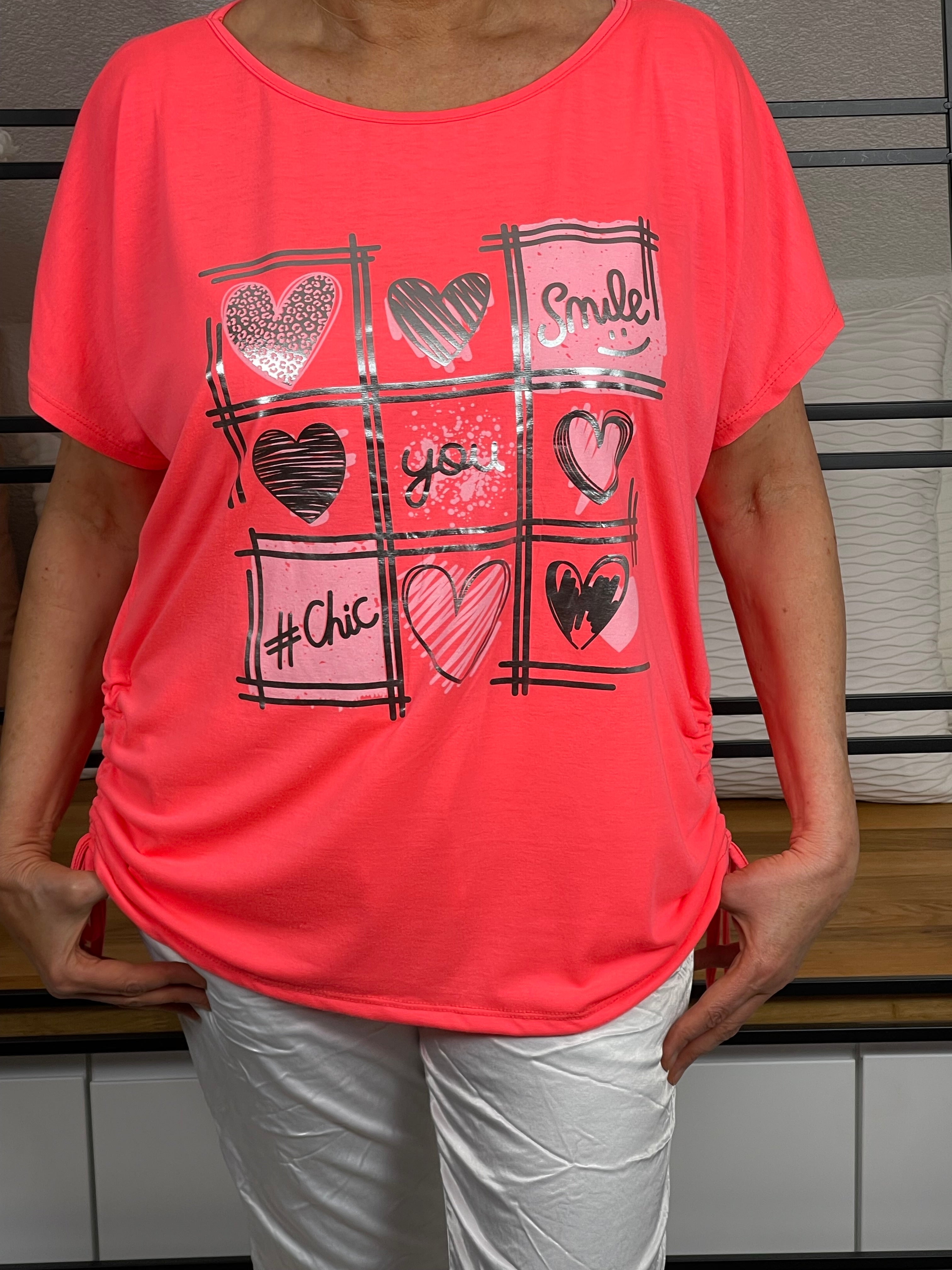 Damen T - Shirt „Special Print“ Einheitsgrösse Gr. 38 - 46 in 5 Farben