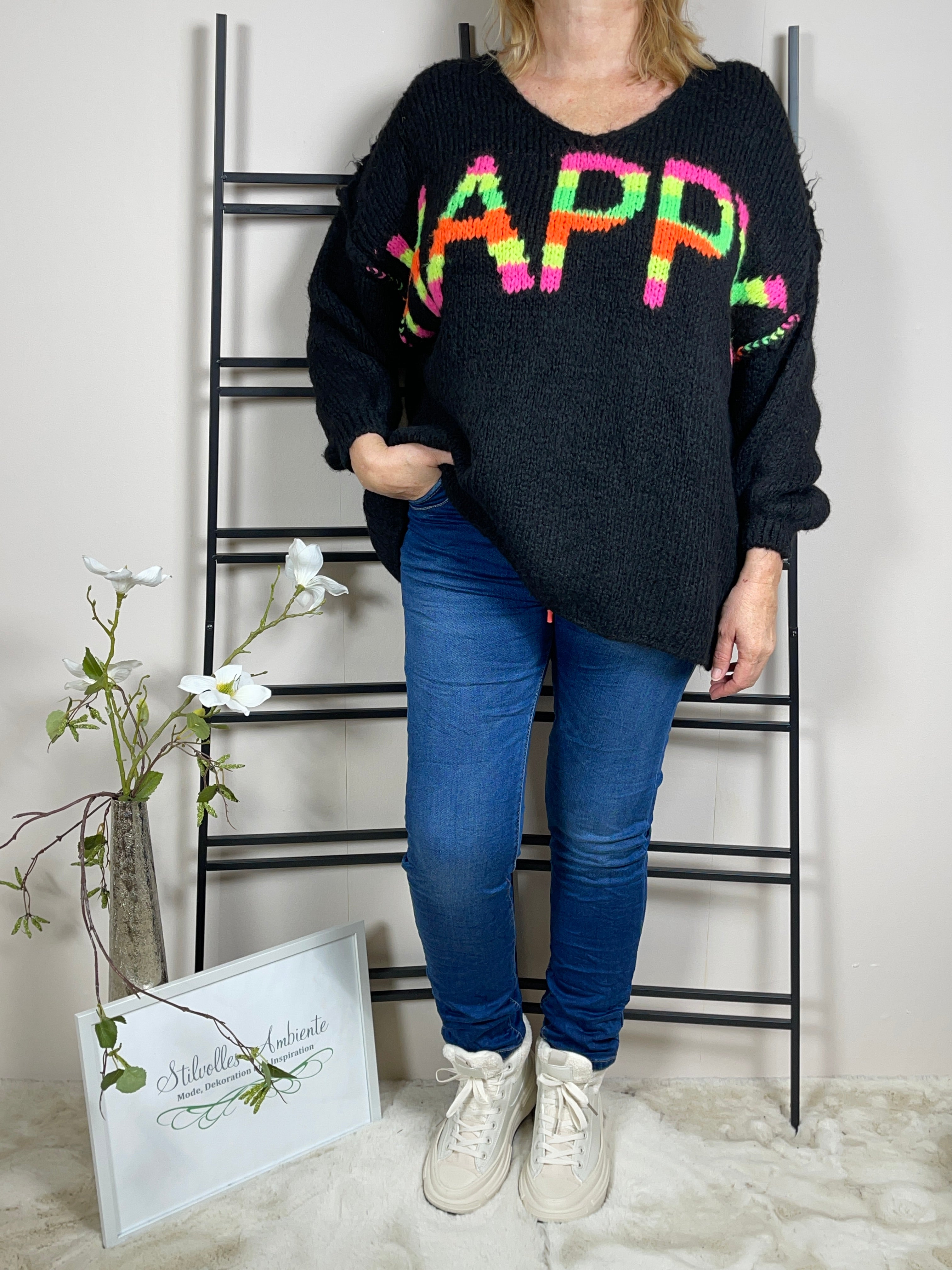 Pullover „Happy“ Einheitsgrösse Gr. 36 - 44