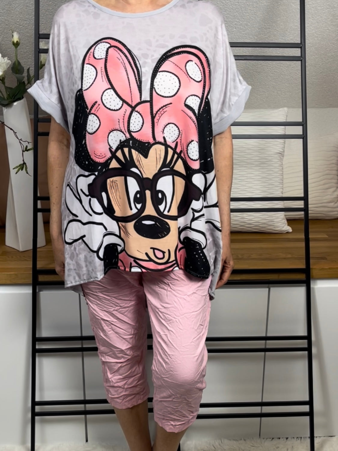 Damen - Tunika - Shirt „Minney“ Animal - Glitzer und Pailletten Einheitsgrösse Gr. 38 - 46 in 7 Farben