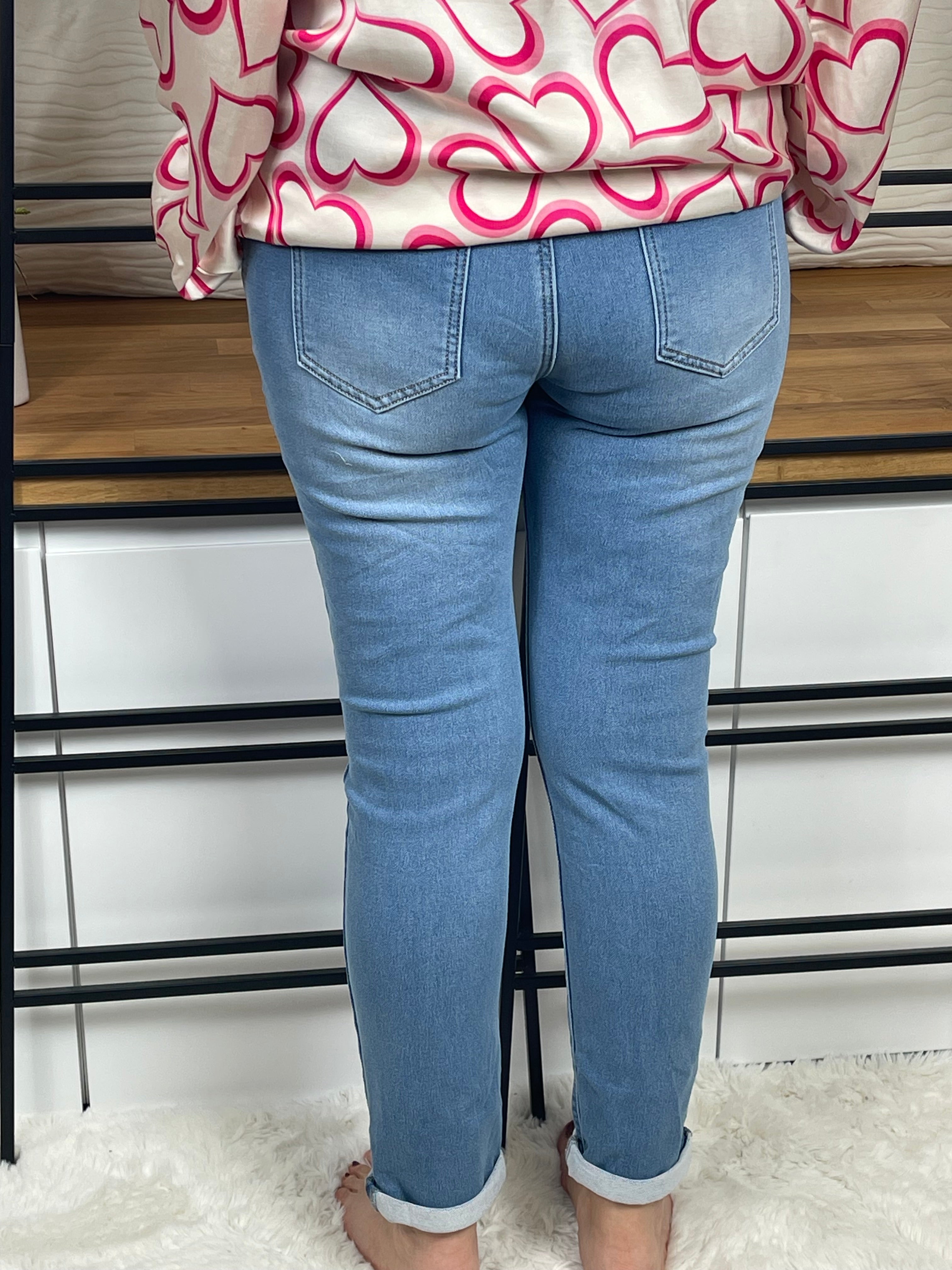 Damen - Jeans - Jogpant Einheitsgröße Gr. 38 - 40 in jeansblau
