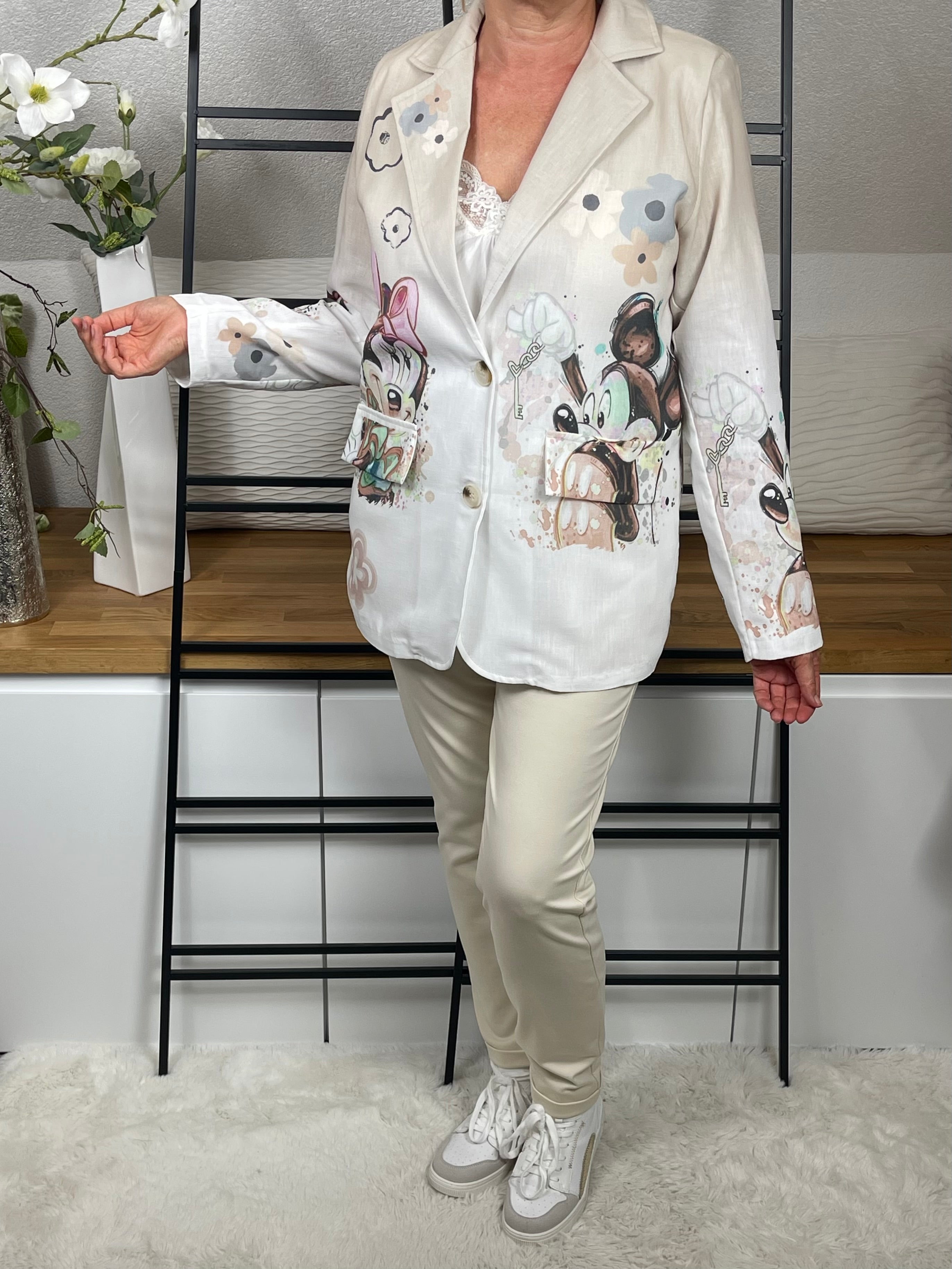 Hochwertiger Damen Blazer „Mickey und Minney“ Einheitsgröße Gr. 38 - 44 in 2 Farben