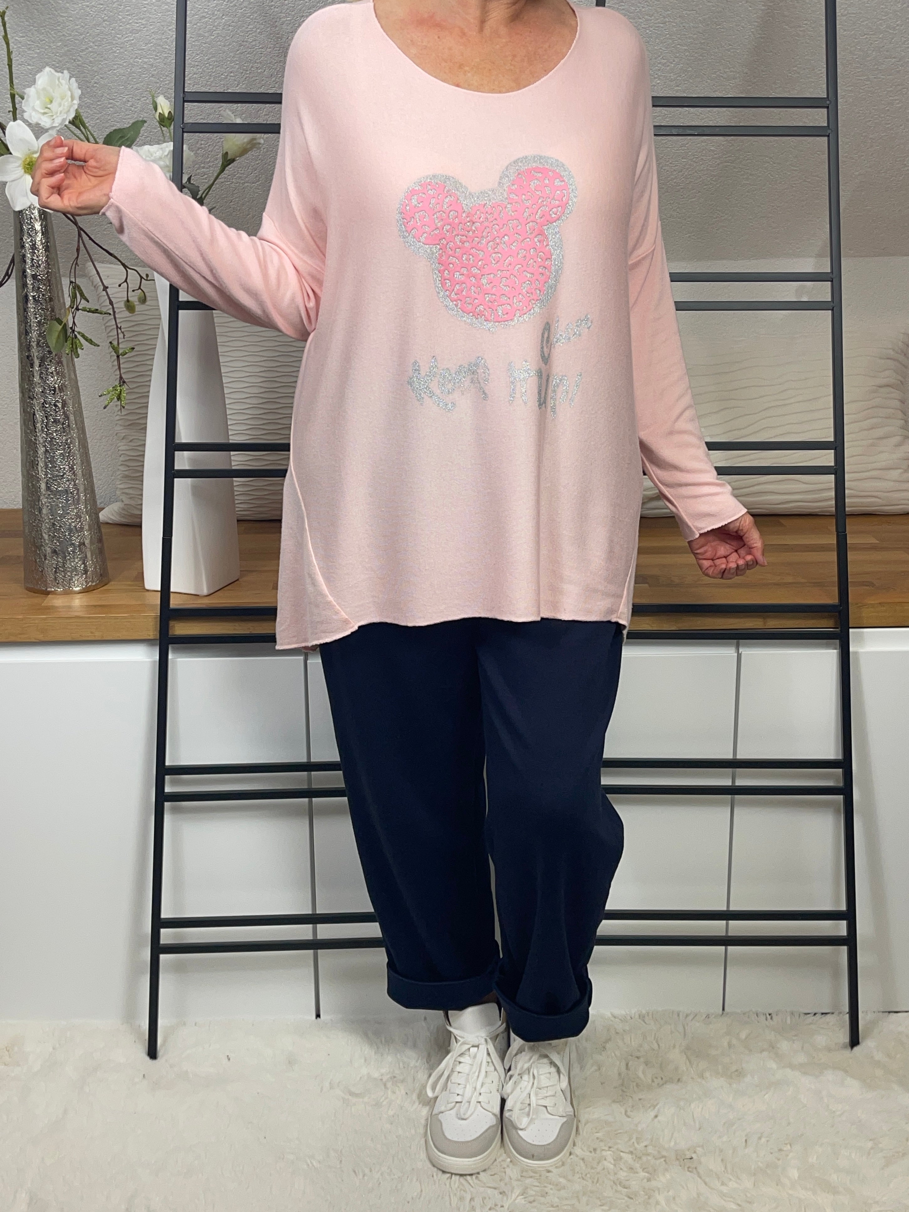 Damen -Feinstrick - Pullover „Mickey Mouse“ Einheitsgrösse Gr. 38 - 48 in 4 Farben
