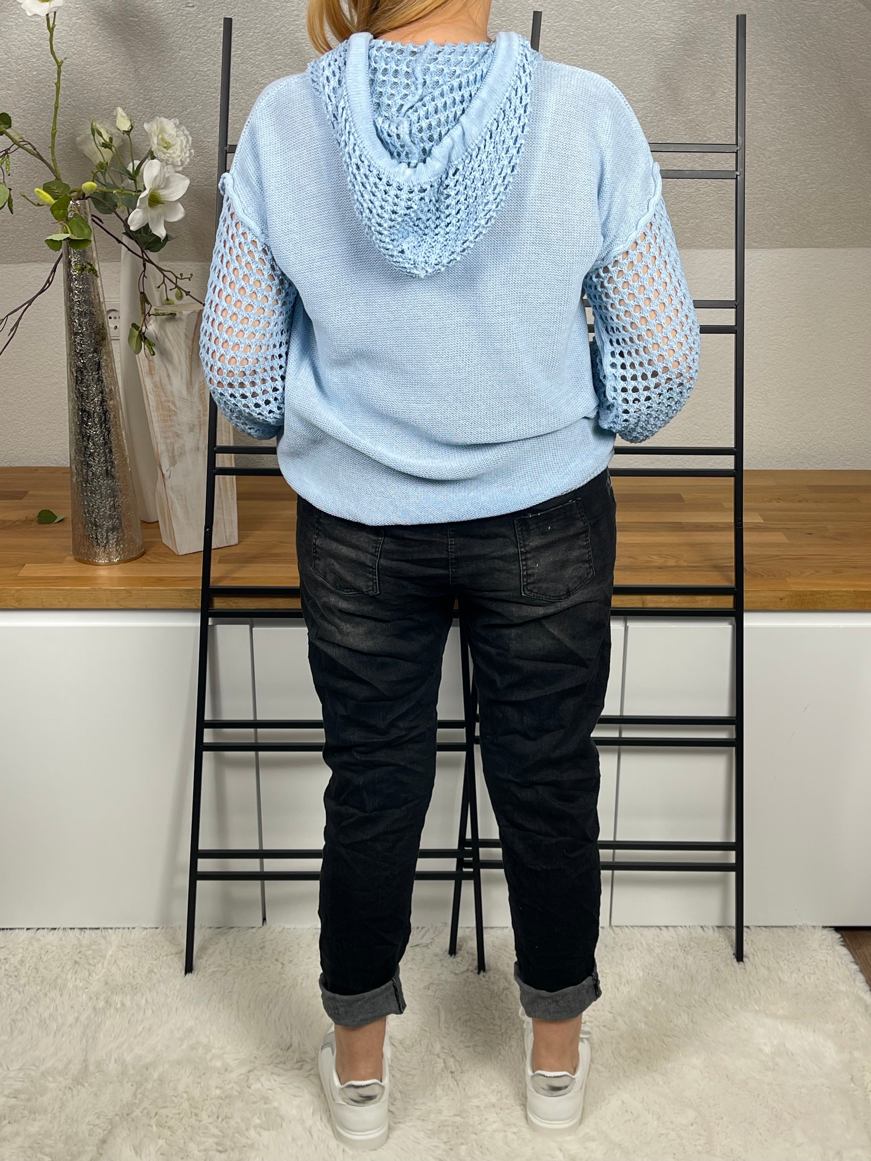 Damen - Jeans - Jogpant im Farbspritzer Design Einheitsgröße Gr. 38 - 46 in schwarz - bunt