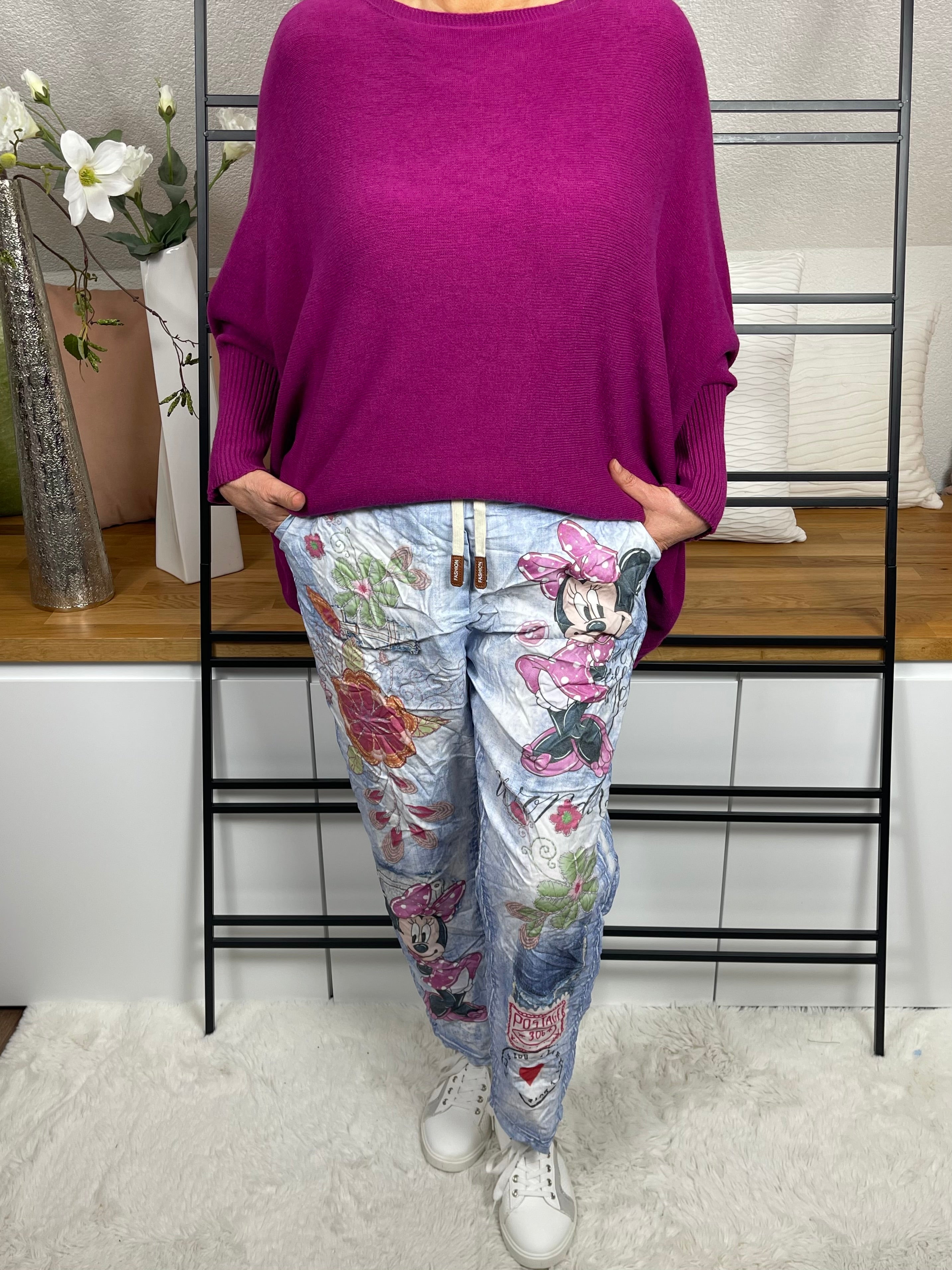 Damen - Jogpant „Mickey“ mit „Wow“ Effekt Einheitsgrösse Gr. 42/44 - 50 in 4 Varianten