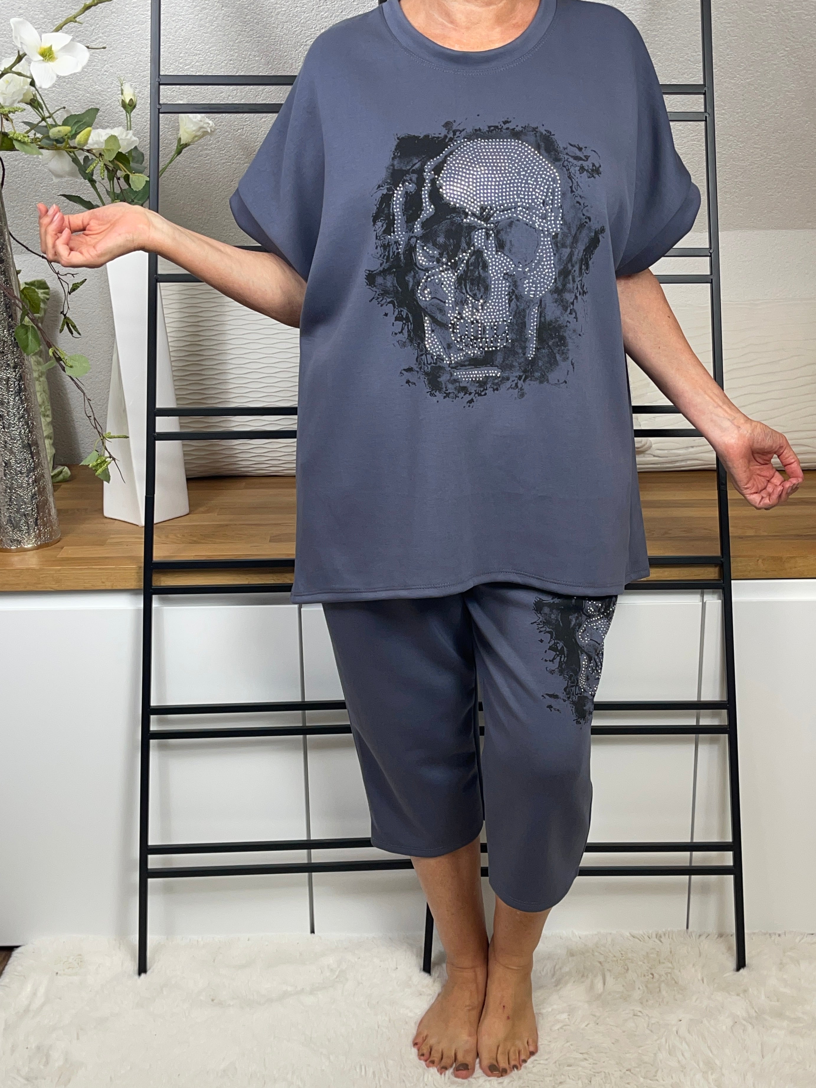 Damen T - Shirt „Fluffi Skull“ Einheitsgrösse Gr. 42 - 48 in 6 Farben