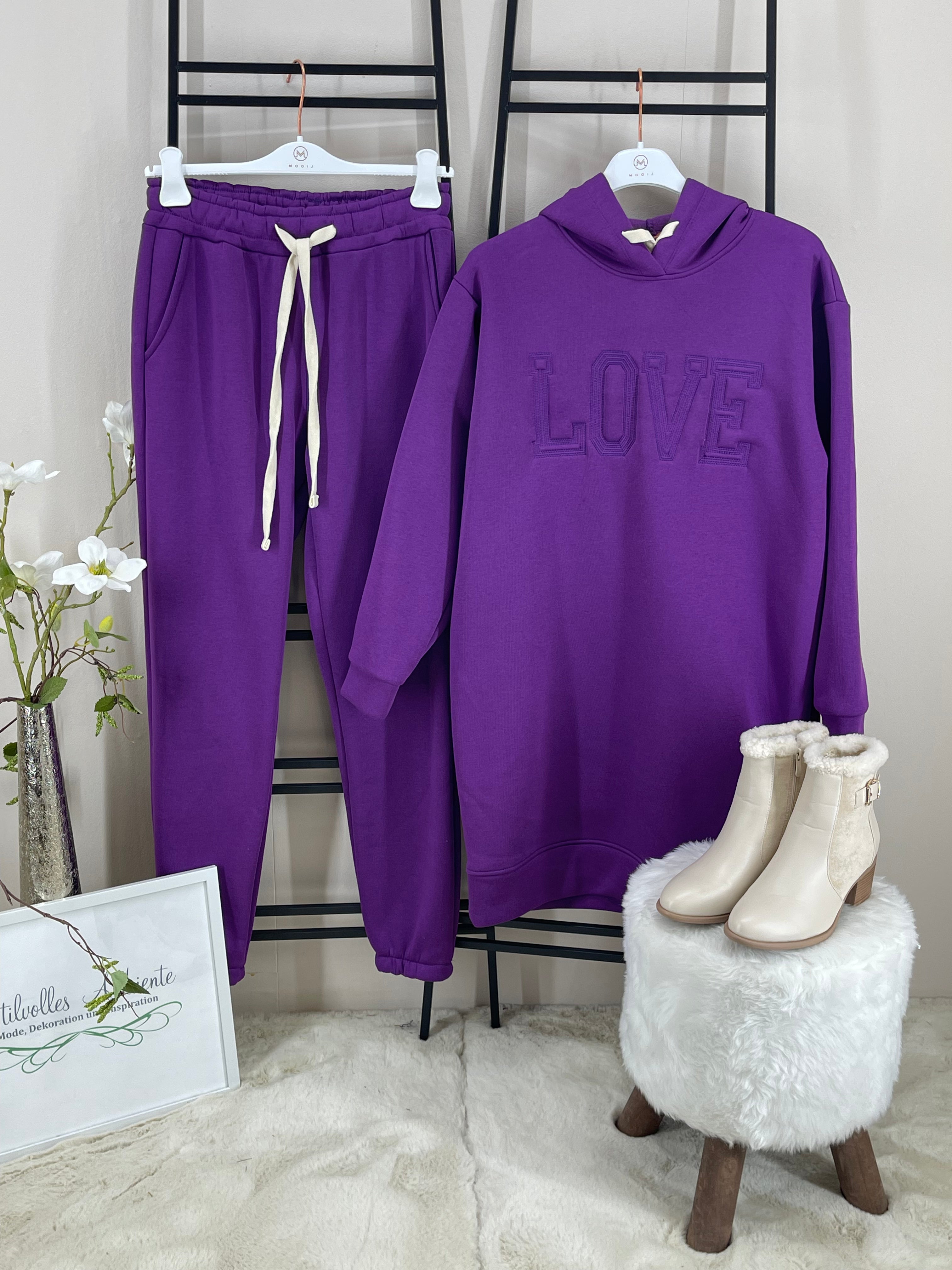 Hoodie - Kleid „Love“ Einheitsgrösse Gr. 36 - 42