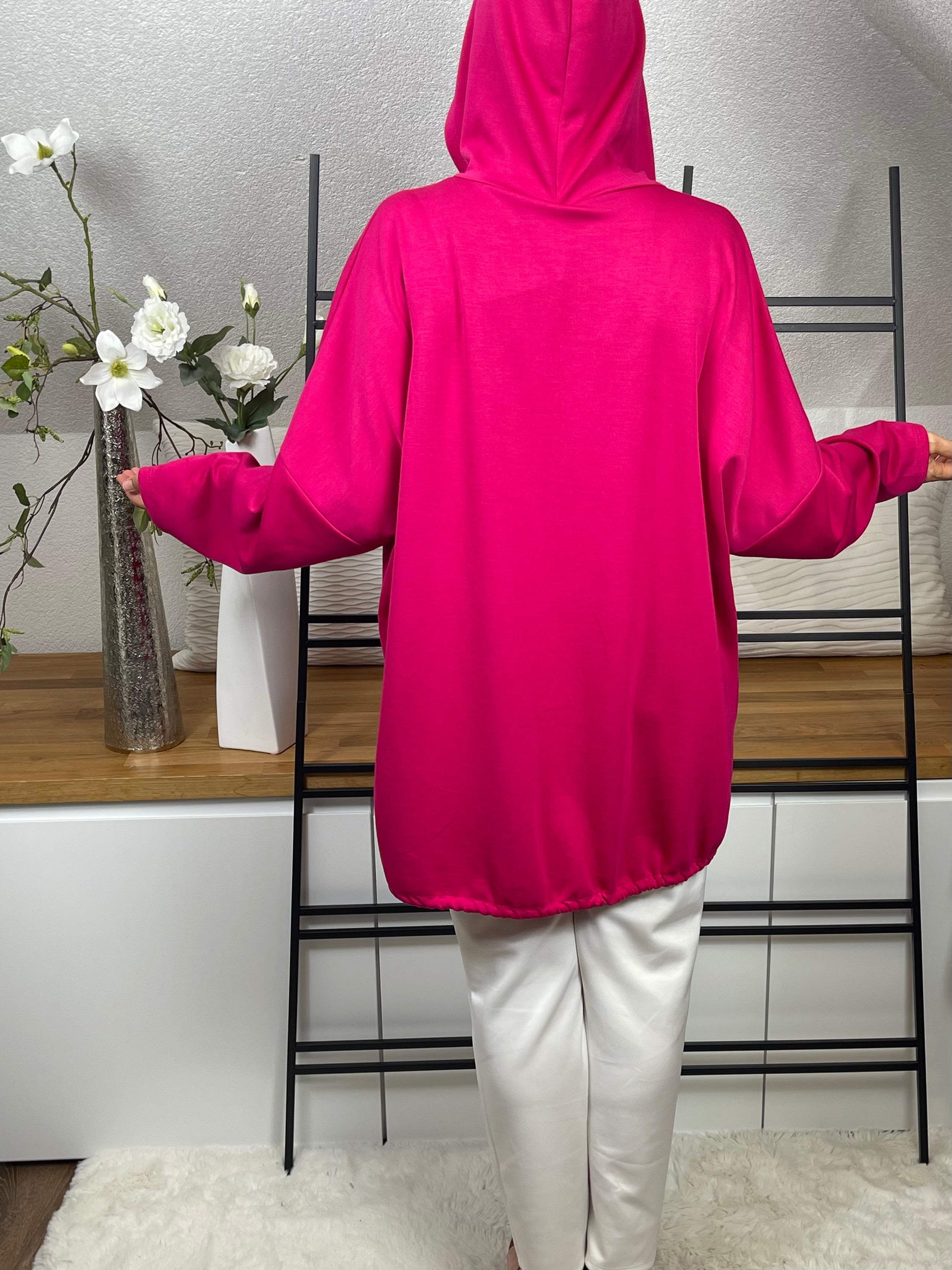 Damen „Fluffi“ Jacke Einheitsgrösse Gr. 38 - 48 in pink