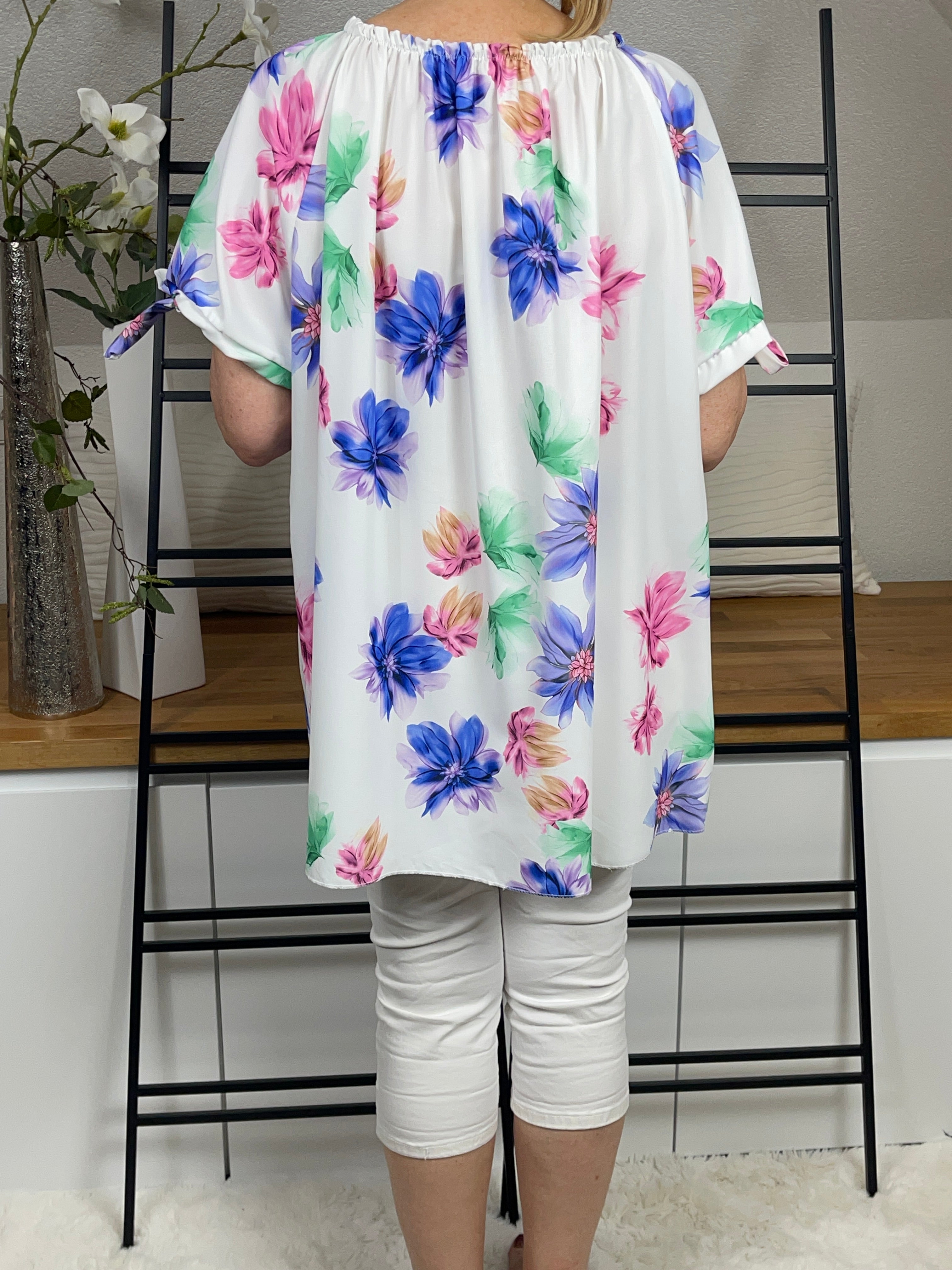 Damen Tunika „Flower Print“ Einheitsgrösse Gr. 44 - 48+ in 2 Farben