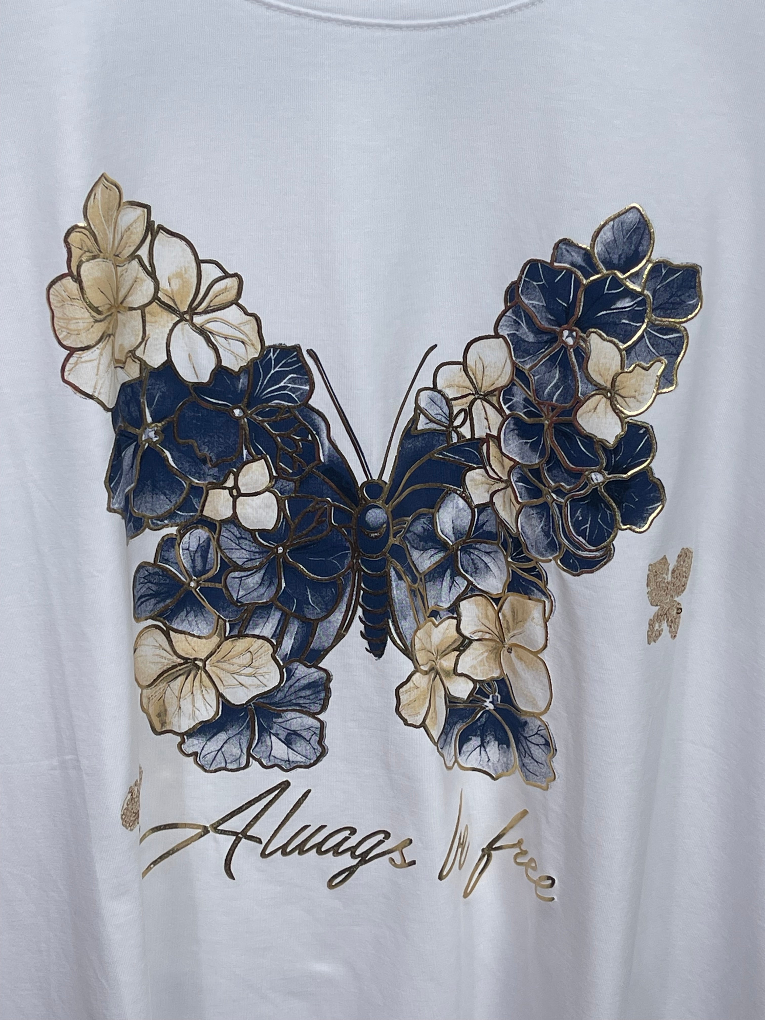 !!!!KEINE RETOURE MÖGLICH!!!! Damen T - Shirt „Schmetterling“ Einheitsgrösse Gr. 44 - 48 in 4 Farben