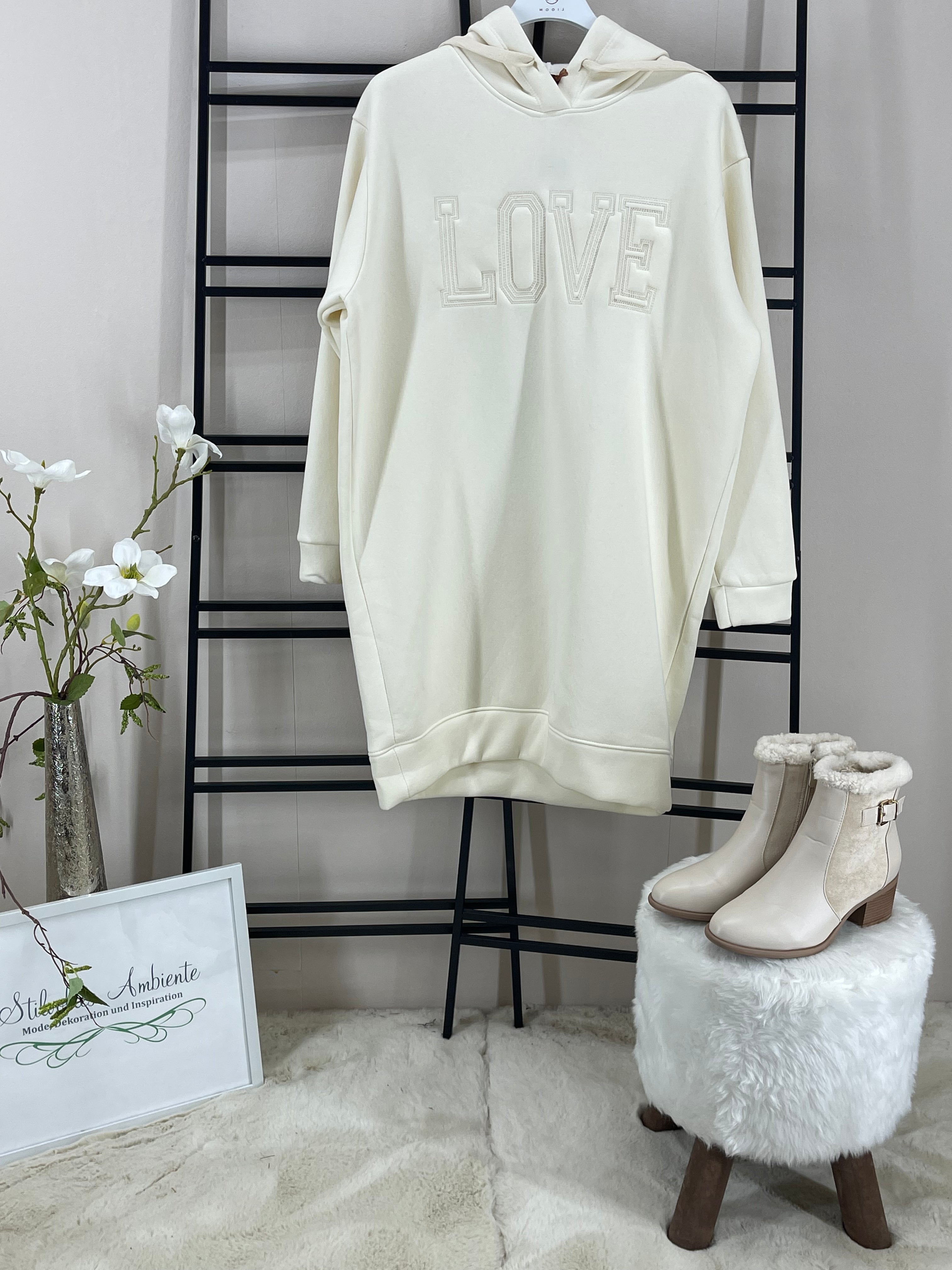 Hoodie - Kleid „Love“ Einheitsgrösse Gr. 36 - 42