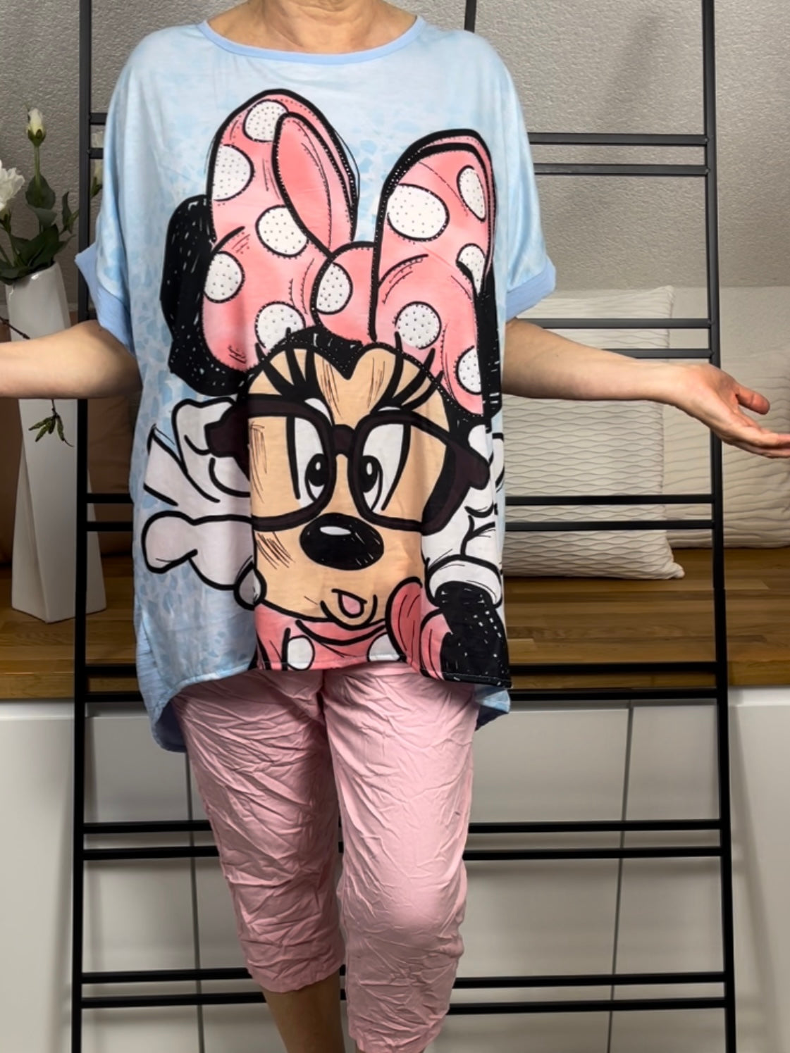 Damen - Tunika - Shirt „Minney“ Animal - Glitzer und Pailletten Einheitsgrösse Gr. 38 - 46 in 7 Farben