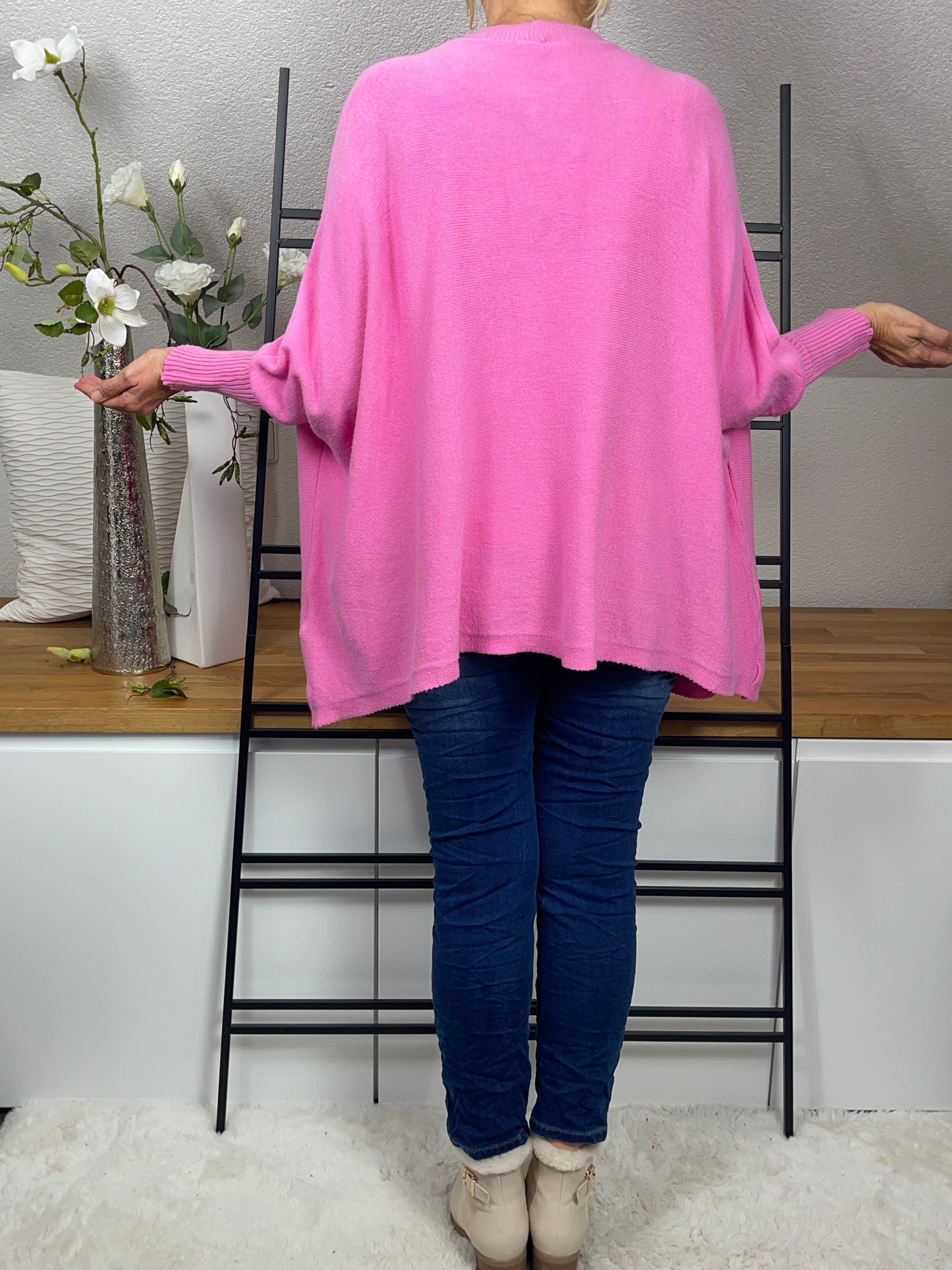 Damen Poncho Strickjacke Einheitsgrösse Gr. 38 - 48 in 2 Farben