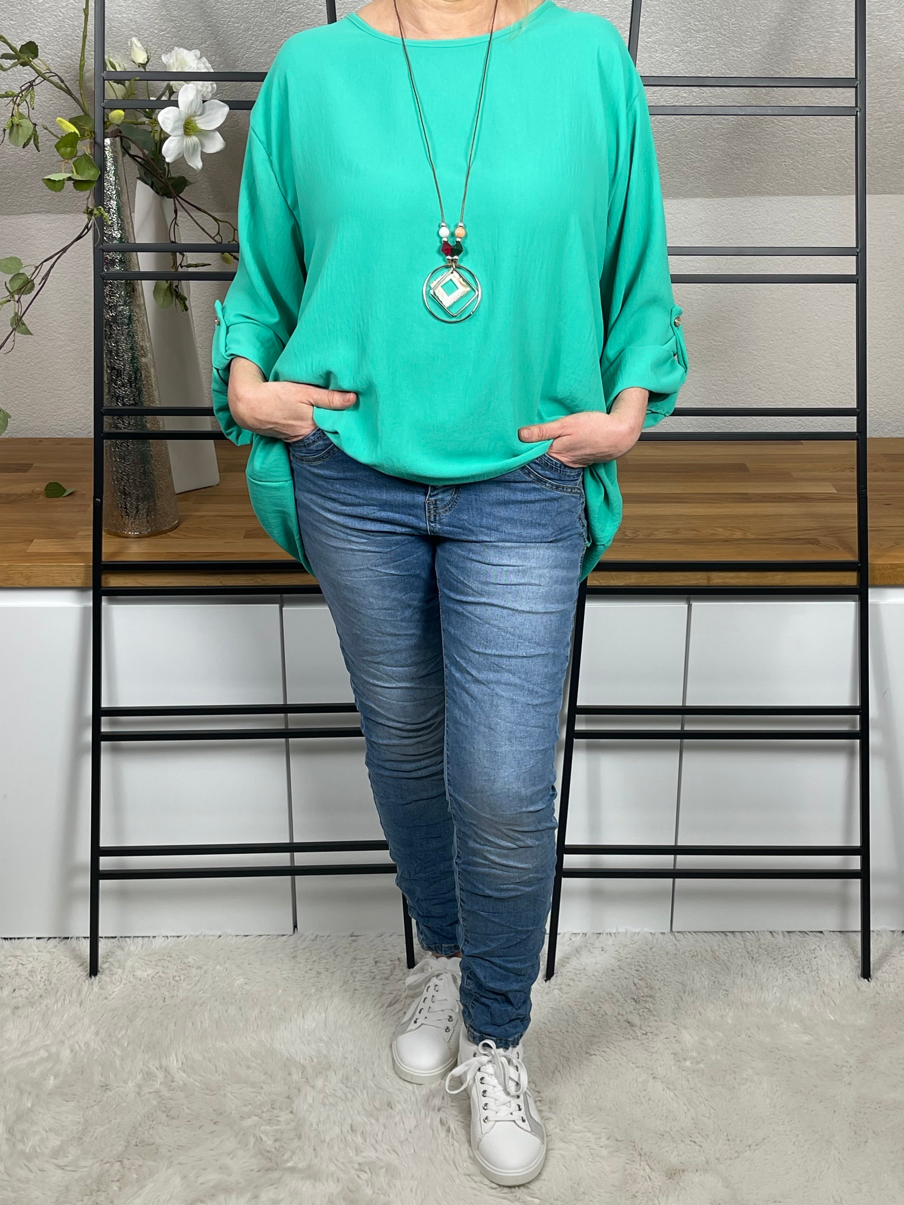 Damen - Tunika mit Kette Einheitsgrösse Gr. 40 - 48 in mint