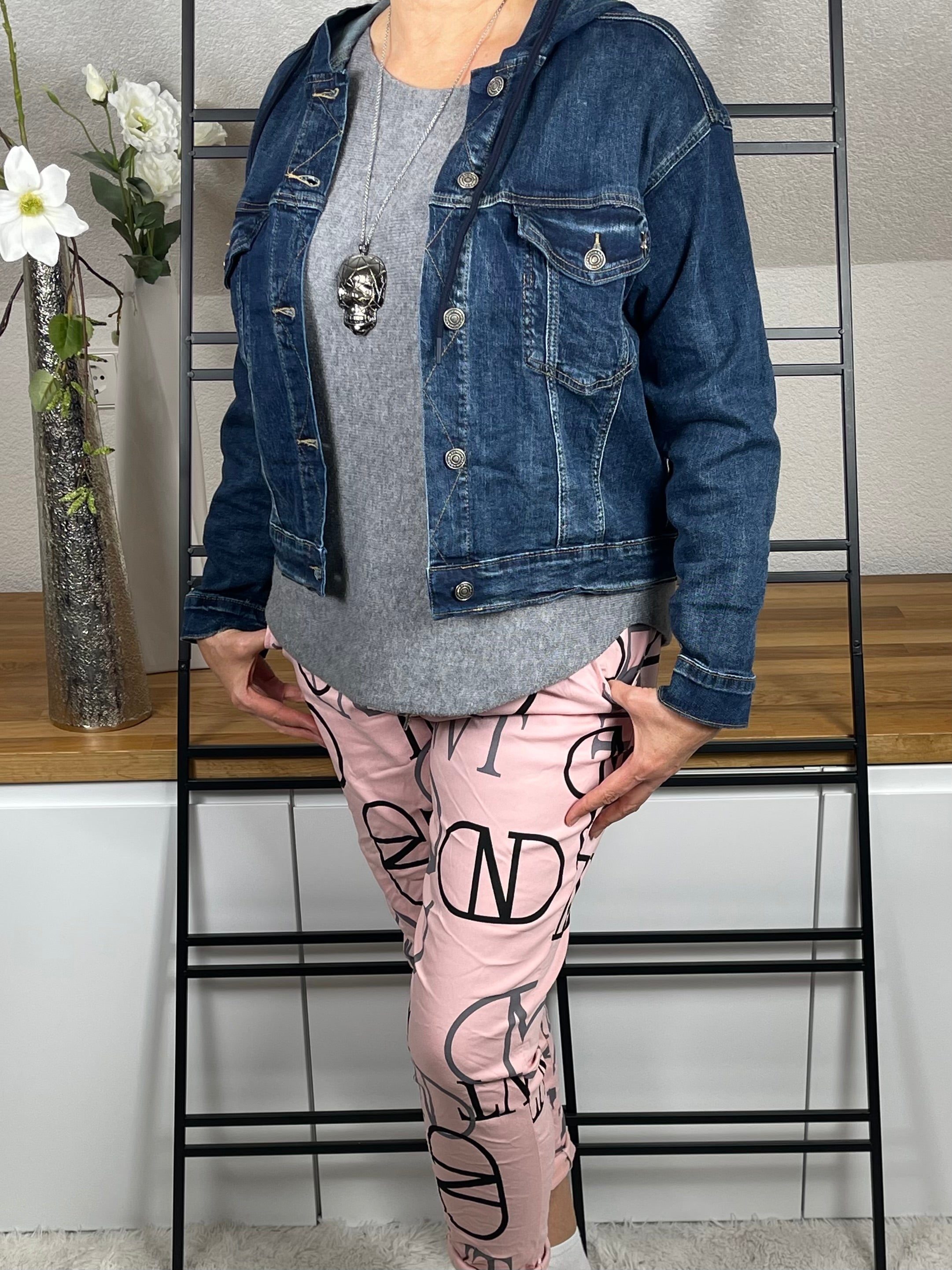 Jeans - Jacke mit Kapuze Gr. 38 - 44