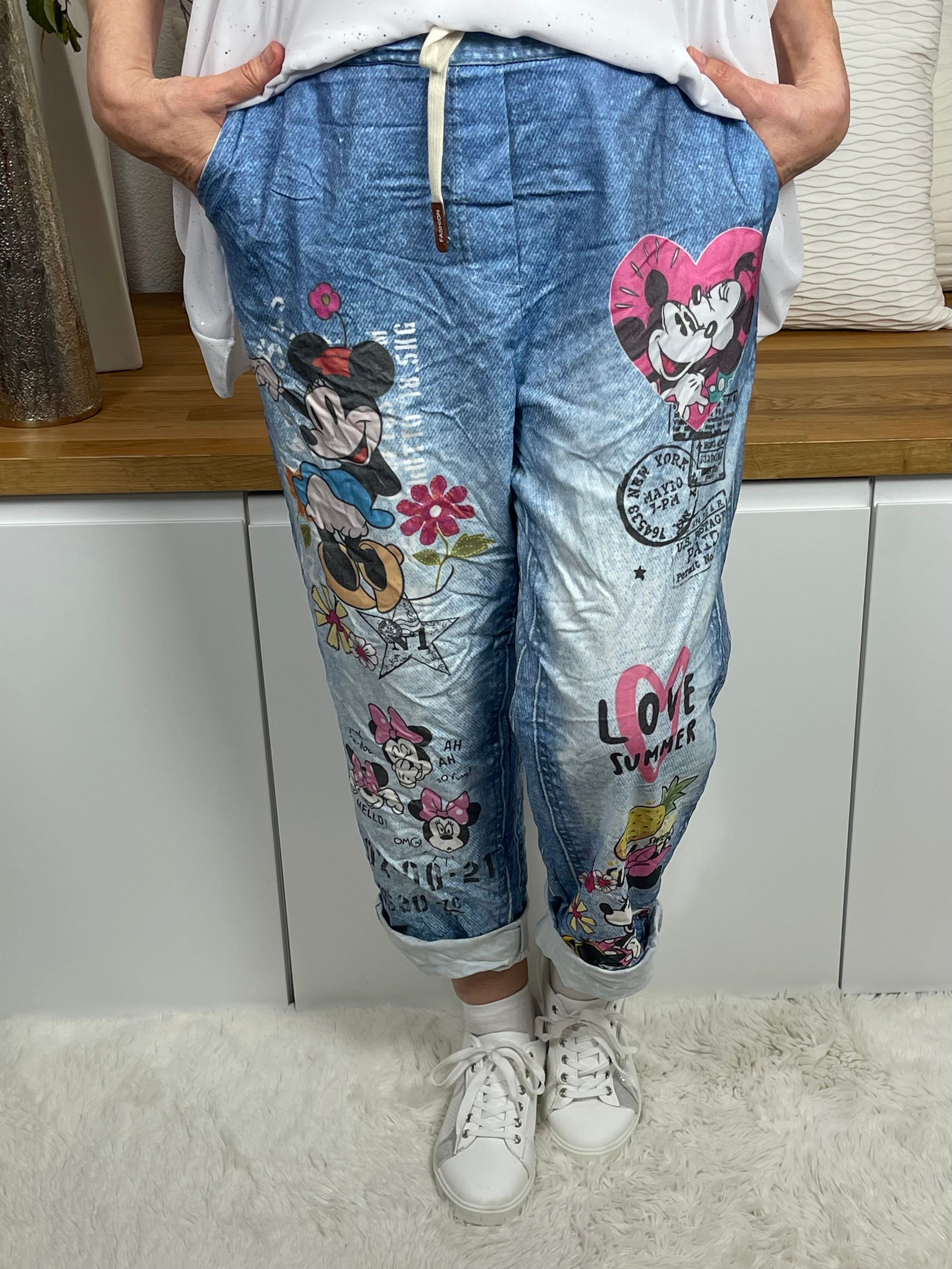 Damen - Jogpant „Mickey“ mit „Wow“ Effekt Einheitsgrösse Gr. 42/44 - 50