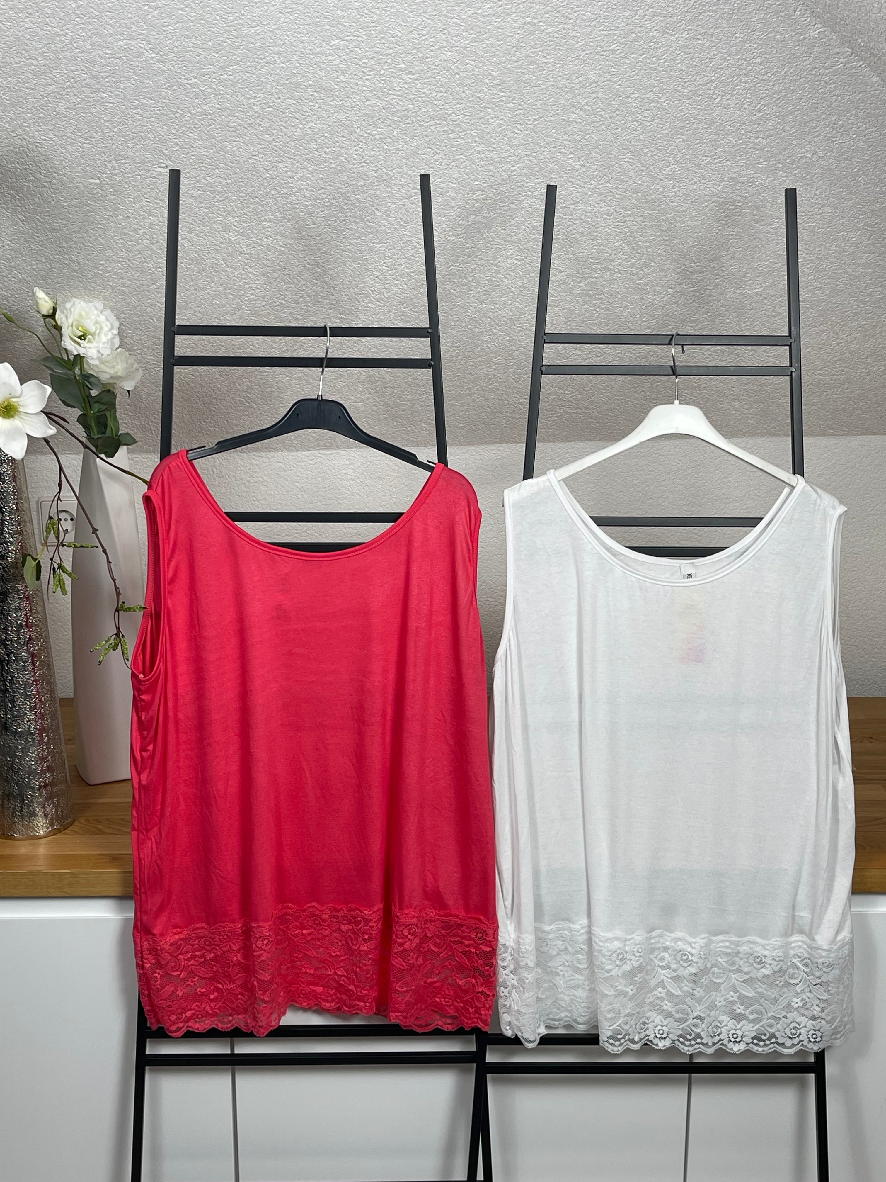Damen - Top mit eleganter Spitze Einheitsgröße Gr. 42 - 48