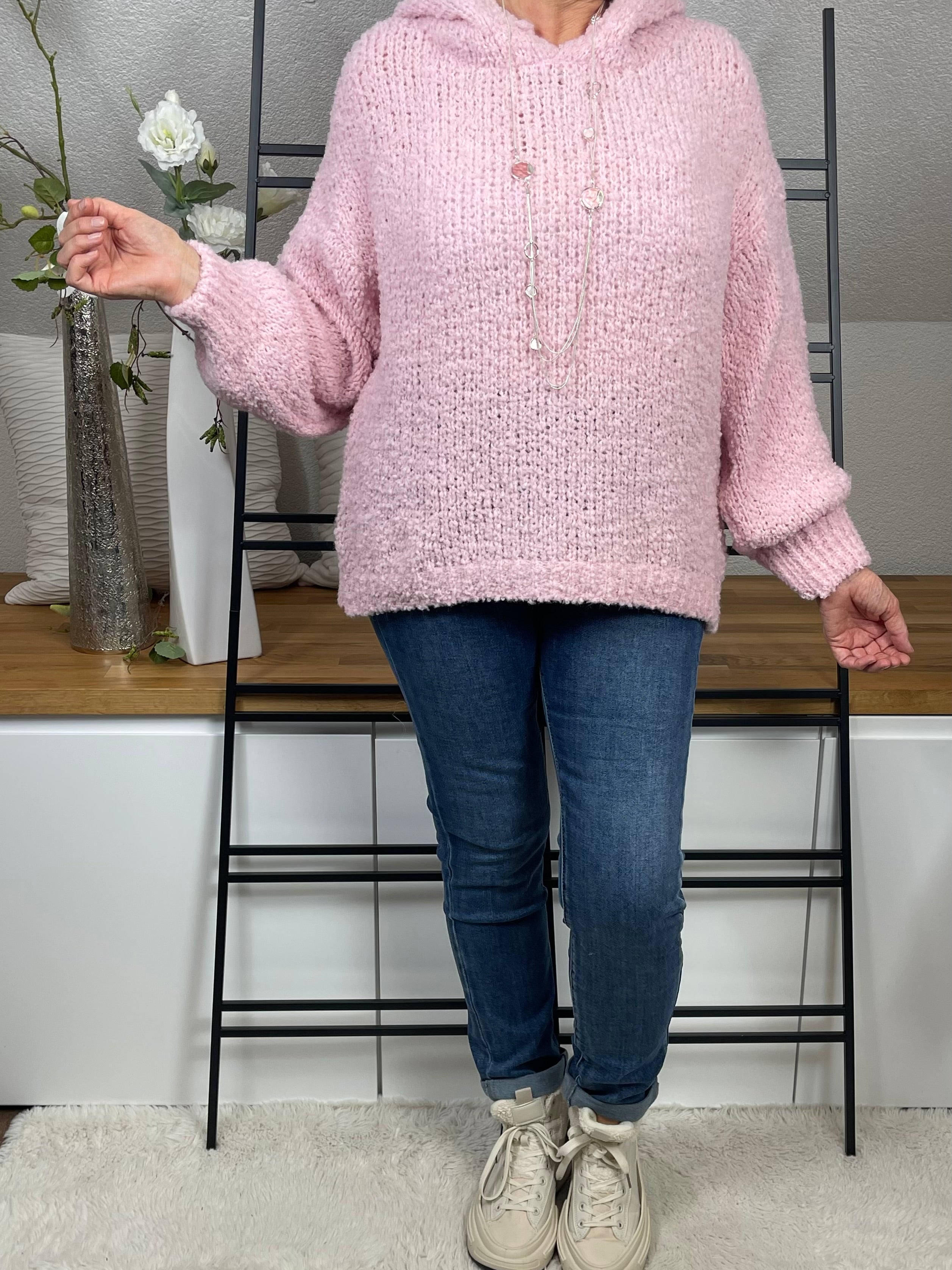 Damen „Kuschel“ Strick Hoodie mit Alpaka Einheitsgrösse  36 - 44 in 7 Farben