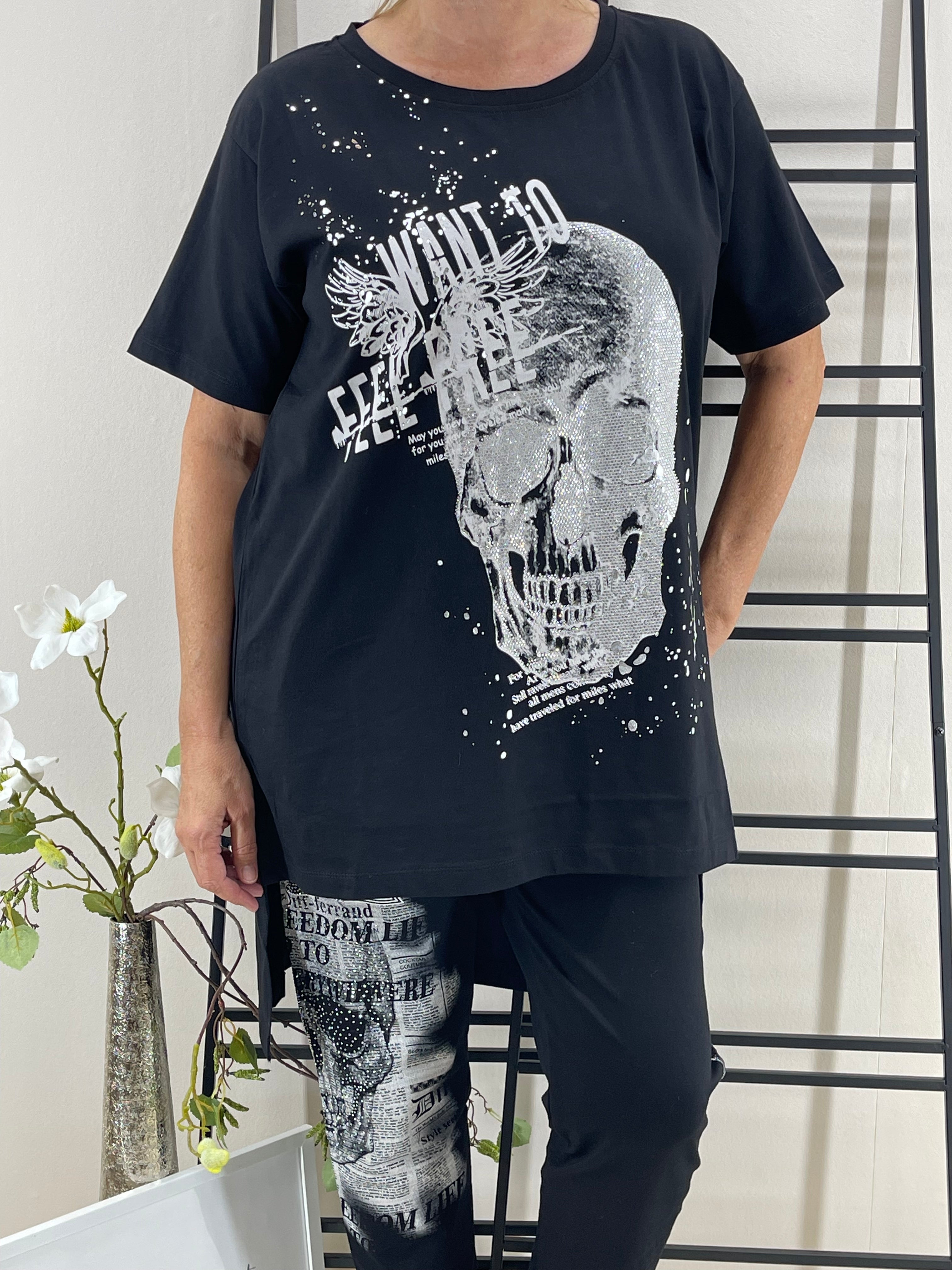 T - Shirt „Totenkopf“ von EU-Queen Gr. 36 - 48