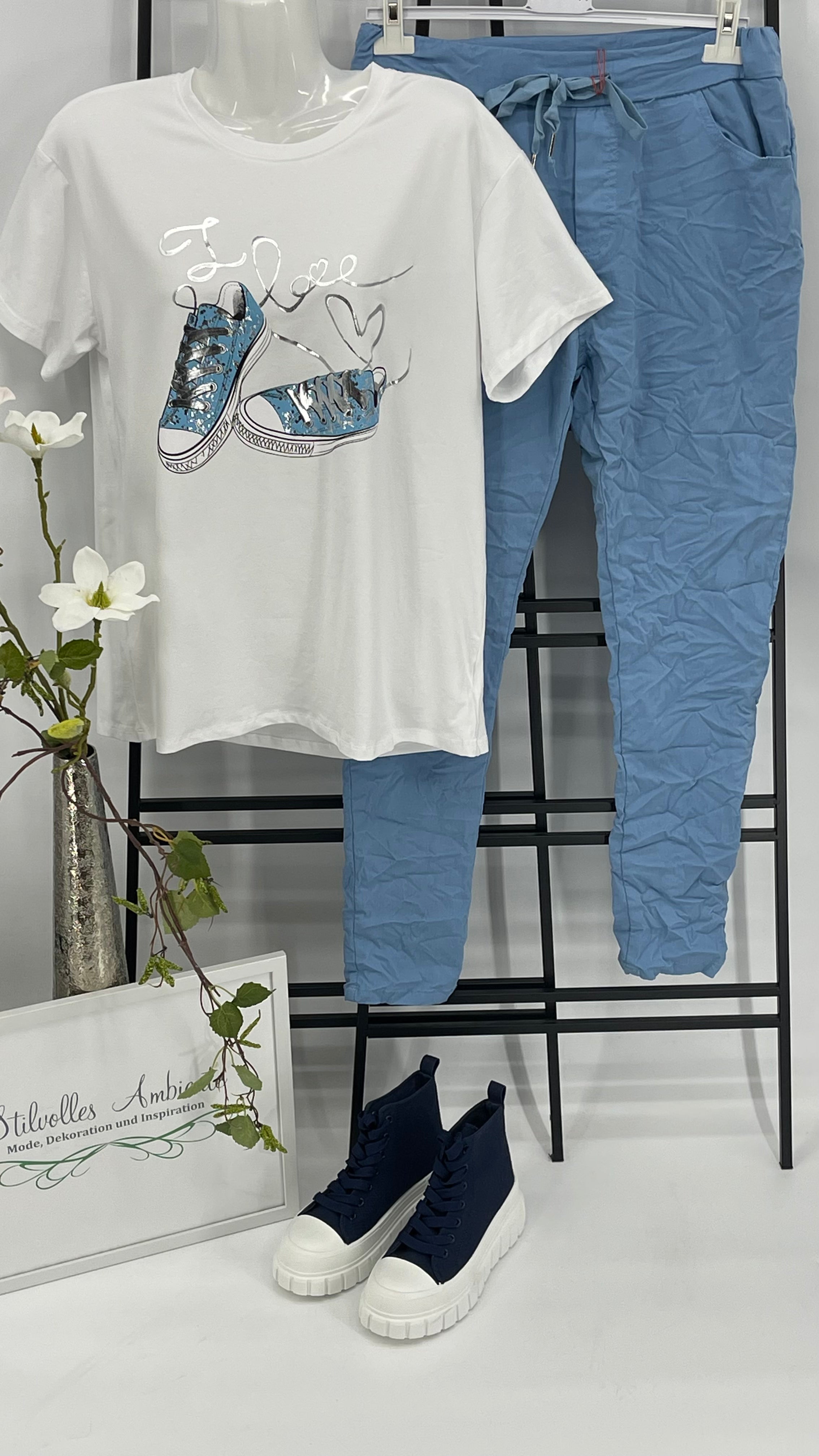 T - Shirt „Sneaker - Glanz “ Einheitsgrösse Gr. 36 - 40